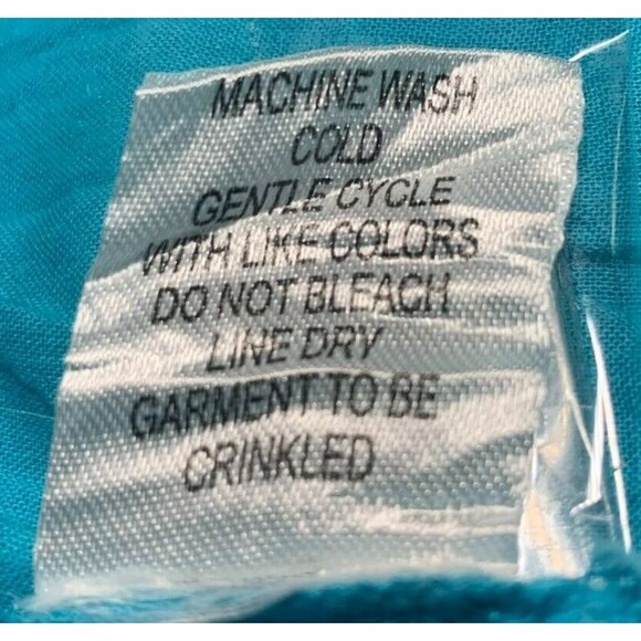 Serengeti Crinkle Cotton Top Front Tie Cropped New 100% Cotton Size 1X Beachy - Picture 4 of 4